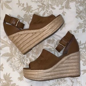 indigo brand brown espadrille wedges
